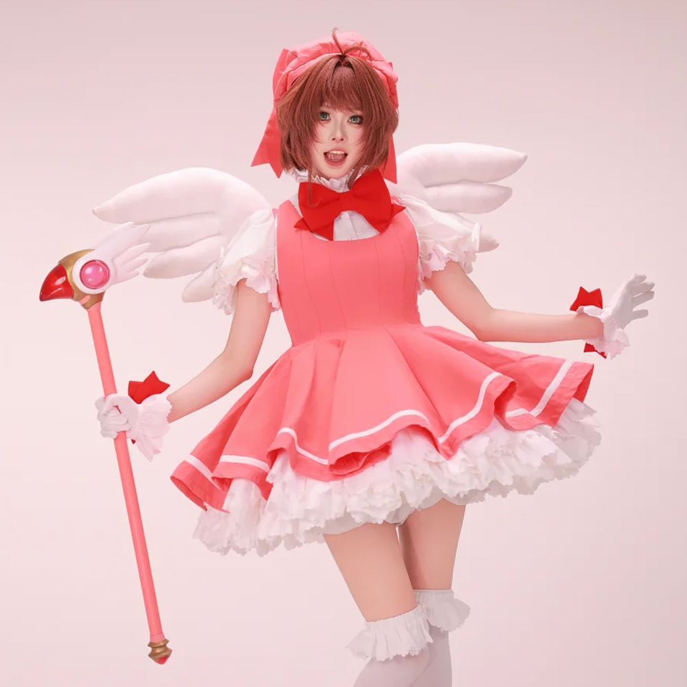 Anime Cosplay Events - Kinomoto Sakura Cosplay Różowa Sukienka Lolita