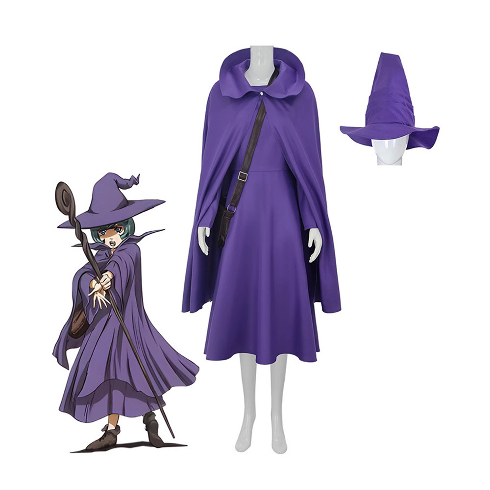 Anime Cosplay Little Girl - Strój Berserk Schierke z płaszczem, kapeluszem