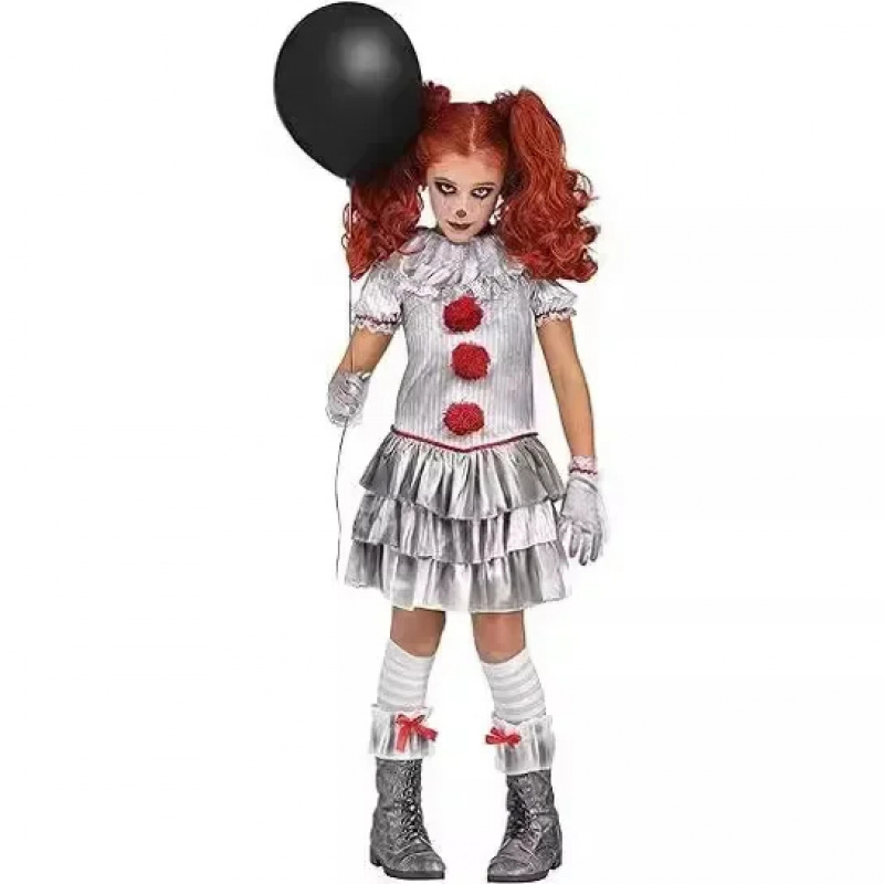 Anime Cosplay Little Girl - ABC123Halloween Pennywise Małe Stroje Straszny Klaun